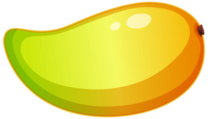 Sticker - Yellow mango in cartoon style isolated