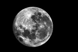 Fototapeta Na sufit - Full moon and craters taken with a telephoto lens. black and white photo.