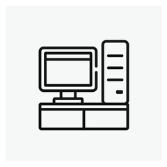 Poster - Computer vector icon. Editable stroke. Symbol in Line Art Style for Design, Presentation, Website or Apps Elements, Logo. Pixel vector graphics - Vector