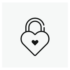 Poster - Padlock vector icon. Editable stroke. Symbol in Line Art Style for Design, Presentation, Website or Apps Elements, Logo. Pixel vector graphics - Vector