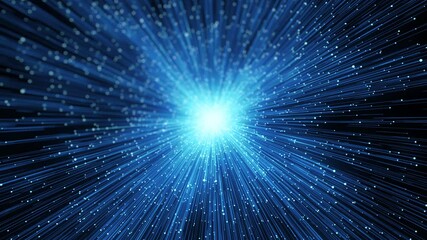 Poster - Starburst Particles Fx Background Loop/ 4k animation of an abstract hyperspace shining starburst background moving forward samless looping