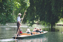 Punting On Avon River, Christchurch, New Zealand