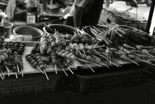 Meat Balls And Hot Dog Street Food Is Vary Famous Comfortable Meal For People After Worked.
