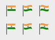 India flag symbols set, national flag icons of Republic of India