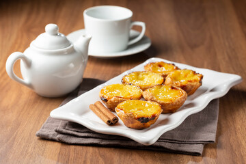 Poster - (Pastel de nata or Pastel de belém). Traditional Portuguese dessert.