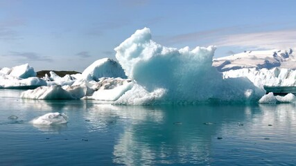 Sticker - Jokulsarlon Icebergs in the water, Iceland in summer season