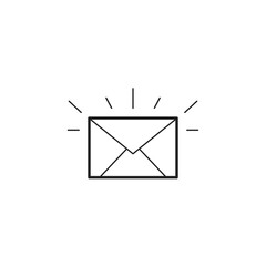 Poster - Mail sketch icon isolated on background. Hand drawn letter icon. Vector.