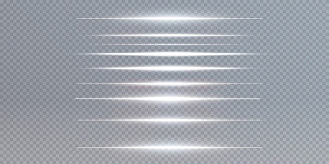 Wall Mural - light beams of light in neon and blue. illuminated horizontal neon laser. collection of light transp