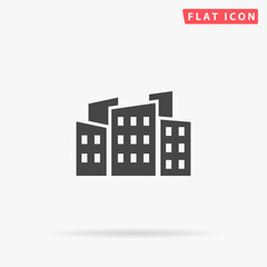 Poster - City flat vector icon. Hand drawn style design illustrations