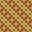 Retro vector seamless background. Daisy flower seamless vector pattern in minmalistic 70s style
