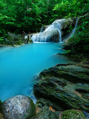 Aufkleber - Beautiful waterfall in deep forest at Thailand