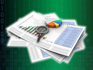 3d rendering Stock market online business concept. business Graph 