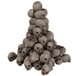 3D Grunge Skulls stacked isolated