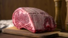Chunk Of Ribeye Beef ,slow Motion 4k 60p