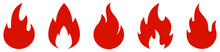 Fire Red, Flames Icon Set. Logo Design Fire. Vector Illustration