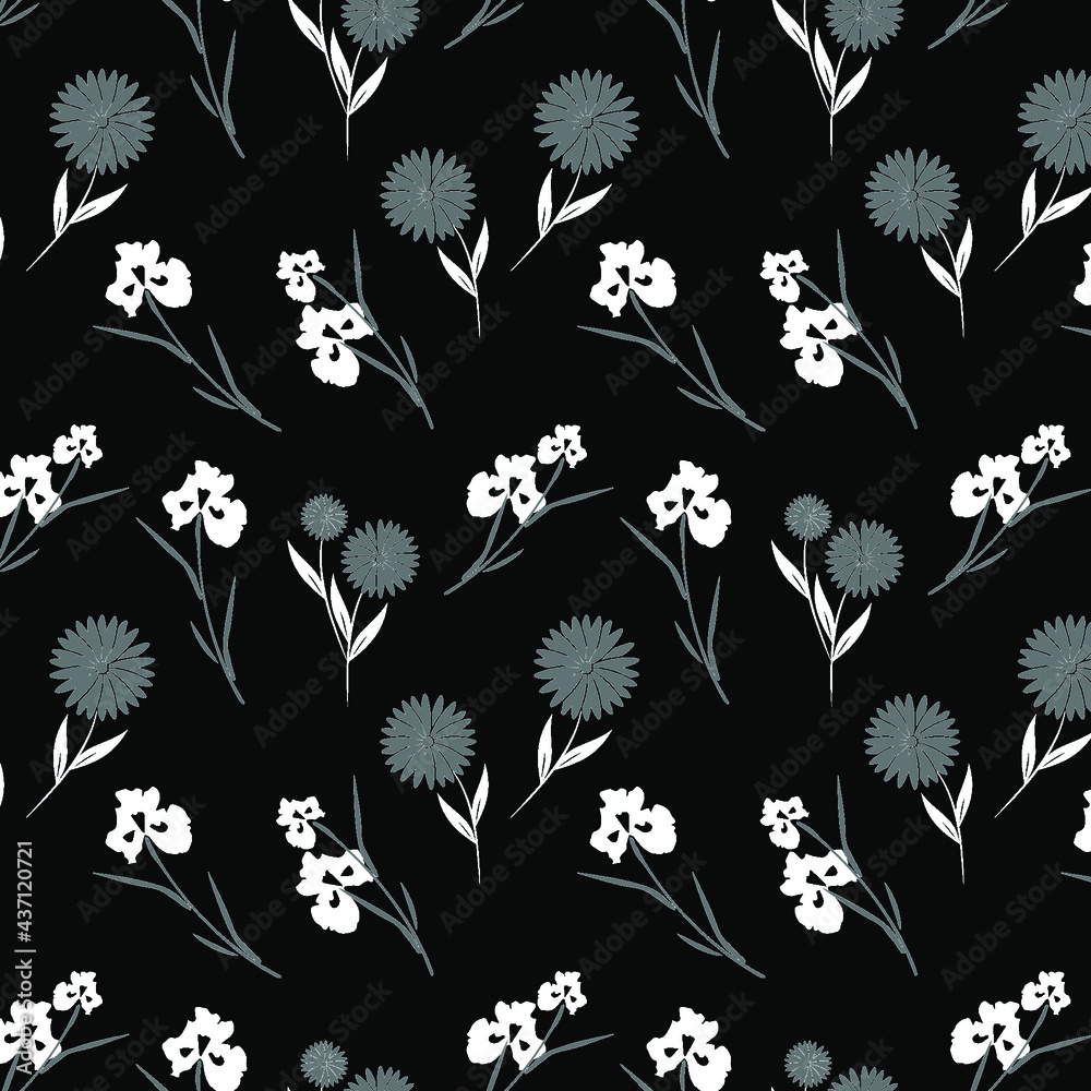 black and white floral seamless pattern for for fabric printing, scrapbook paper, wrapping paper, textiles and fabric print. Stock Vector | Adobe Stock black-and-white-floral-seamless-pattern-for-for-fabric-printing-scrapbook-paper-wrapping-paper-textiles-and-fabric-print-stock-vector-adobe-stock