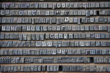 Metal old hebrew Letterpress Types. Historical letterpress types, also called as lead letters. These letters were the beginning of typography