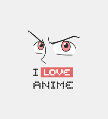 Poster - I love anime message