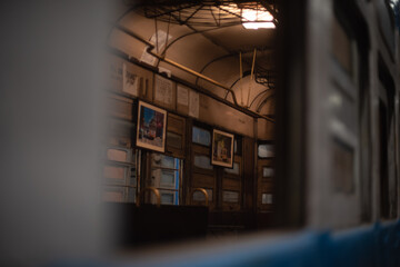 Canvas Print - Interior of an old vintage bus