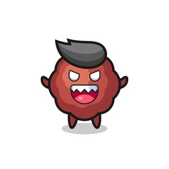 Sticker - illustration of evil meatball mascot character