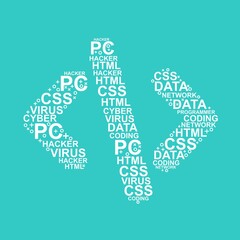 Poster - Coding and programming text typography design. Easy to edit with vector file. Can use for your creative content. Especially about technology and telecommunication.