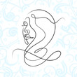 © WK Dannait B - International Women's Day minimal design line drawing style. Portrait of young woman beauty face isolated on pastel leaf background. Vector for Spa, fashion, hairdressing and beautiful artwork design.