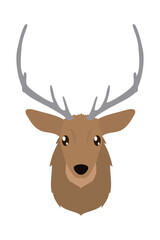 Sticker - reindeer face illustration