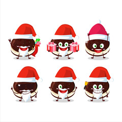 Wall Mural - Santa Claus emoticons with chocolate dorayaki cartoon character