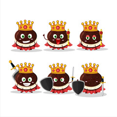 Wall Mural - A Charismatic King chocolate dorayaki cartoon character wearing a gold crown