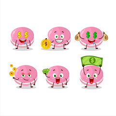 Poster - Strawberry dorayaki cartoon character with cute emoticon bring money