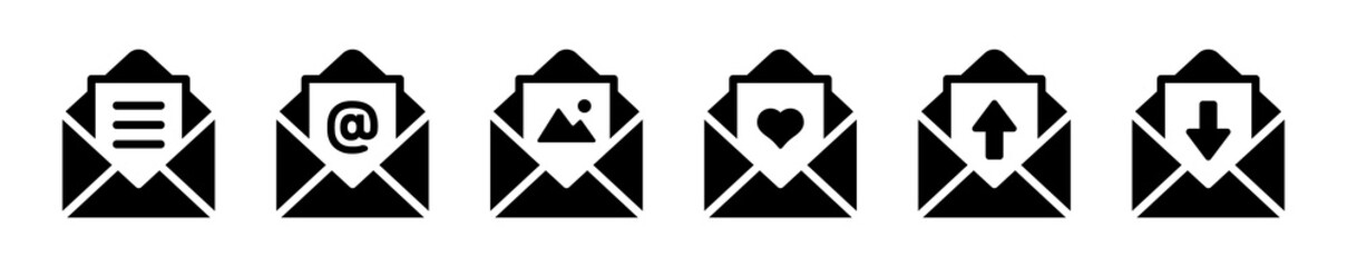 Poster - E-mail icon set isolated on white background.