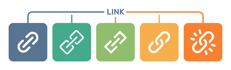 Poster - Links icon vector set.