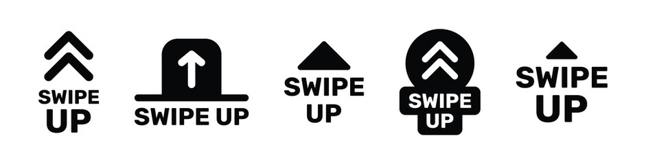 Poster - Swipe up icons set vector isolated on white background
