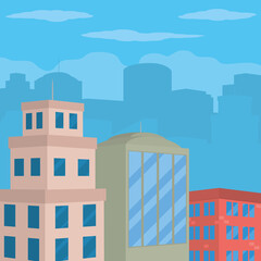 Wall Mural - city landscape illustration