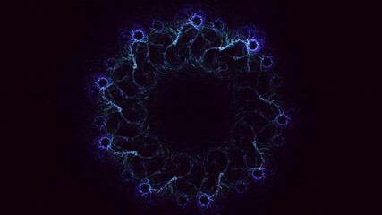 Poster - 3d rendering abstract blue fractal light background