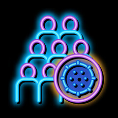 Poster - Bacteria Germ And People neon light sign vector. Glowing bright icon transparent symbol illustration