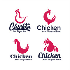 Wall Mural - Chicken logo template design collection