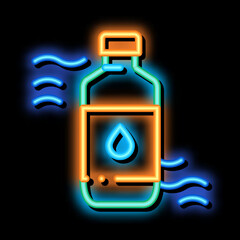 Sticker - Medicine Bottle Biohacking neon light sign vector. Glowing bright icon sign. transparent symbol illustration