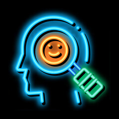 Poster - Optimistic Way of Thinking Biohacking neon light sign vector. Glowing bright icon sign. transparent symbol illustration