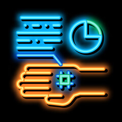 Poster - Skin Cell Biohacking neon light sign vector. Glowing bright icon sign. transparent symbol illustration