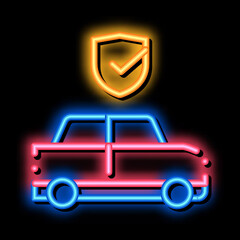 Sticker - Parking Auto Confirmation neon light sign vector. Glowing bright icon Parking Auto Confirmation sign. transparent symbol illustration