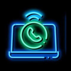 Aufkleber - Laptop neon light sign vector. Glowing bright icon Laptop sign. transparent symbol illustration