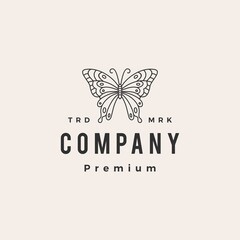 Canvas Print - butterfly hipster vintage logo vector icon illustration