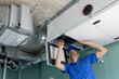 © ronstik - hvac technician install ducted heat recovery ventilation system with recuperation