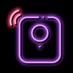 Poster - Alarm Signal Sensor neon light sign vector. Glowing bright icon Alarm Signal Sensor sign. transparent symbol illustration