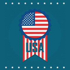 Sticker - usa flag ribbon