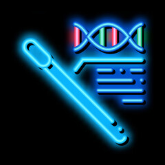Poster - cotton swab dna molecule neon light sign vector. glowing bright icon cotton swab dna molecule sign. 