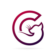 Cat Logo Letter C Symbol