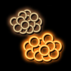 Sticker - Caviar Heaps neon light sign vector. Glowing bright icon Caviar Heaps sign. transparent symbol illustration