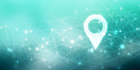 Poster - 2d rendering Red map pointer